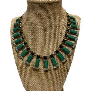 baublebar gold green bib collar necklace